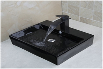 Naples Oval bathroom sink with overflow and faucet